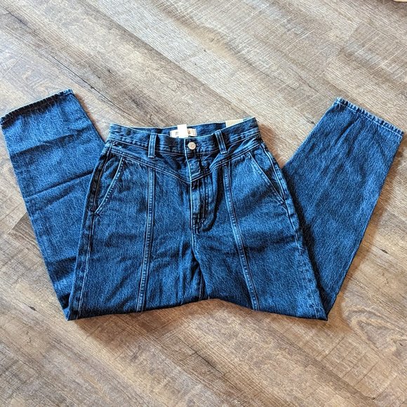 Madewell Denim - NWT Madewell Dark Wash Balloon Jeans with Front Seam Details | 25